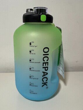Motivational 1 Gallon Water Bottle 128oz with Straw & Chug Lid New